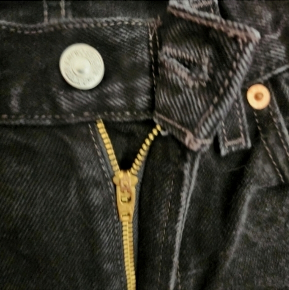 Levi Strauss Black Jeans Denim Black Washed Slim Size 16 W26 L28 - Picture 6 of 12